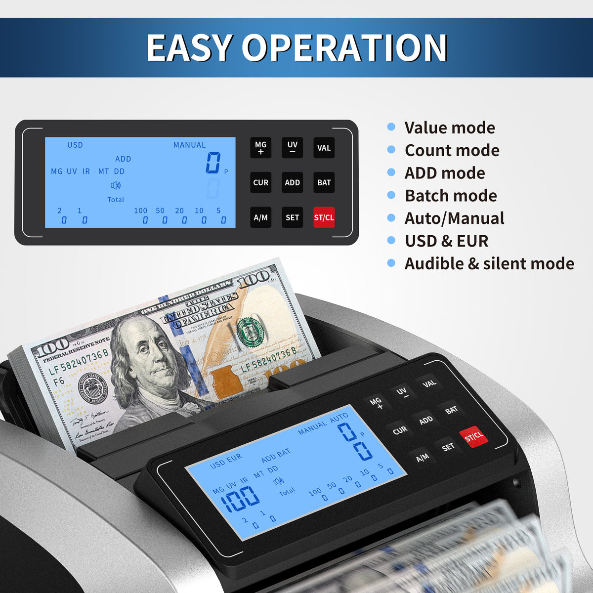PONNOR 0720 Money Counter Machine