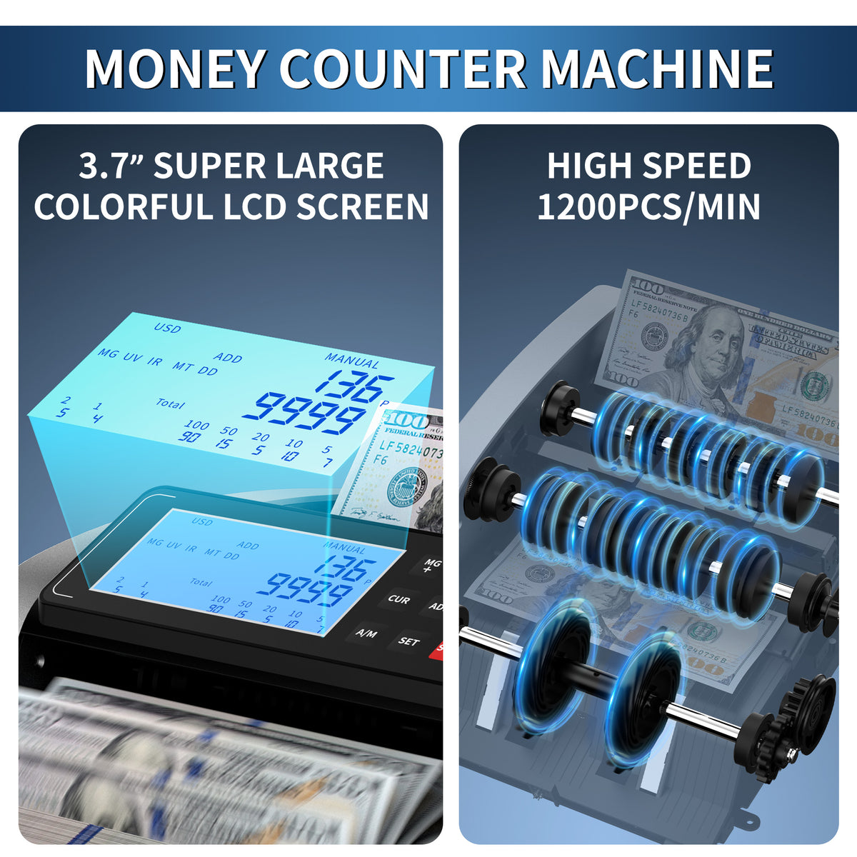 PONNOR 0720 Money Counter Machine