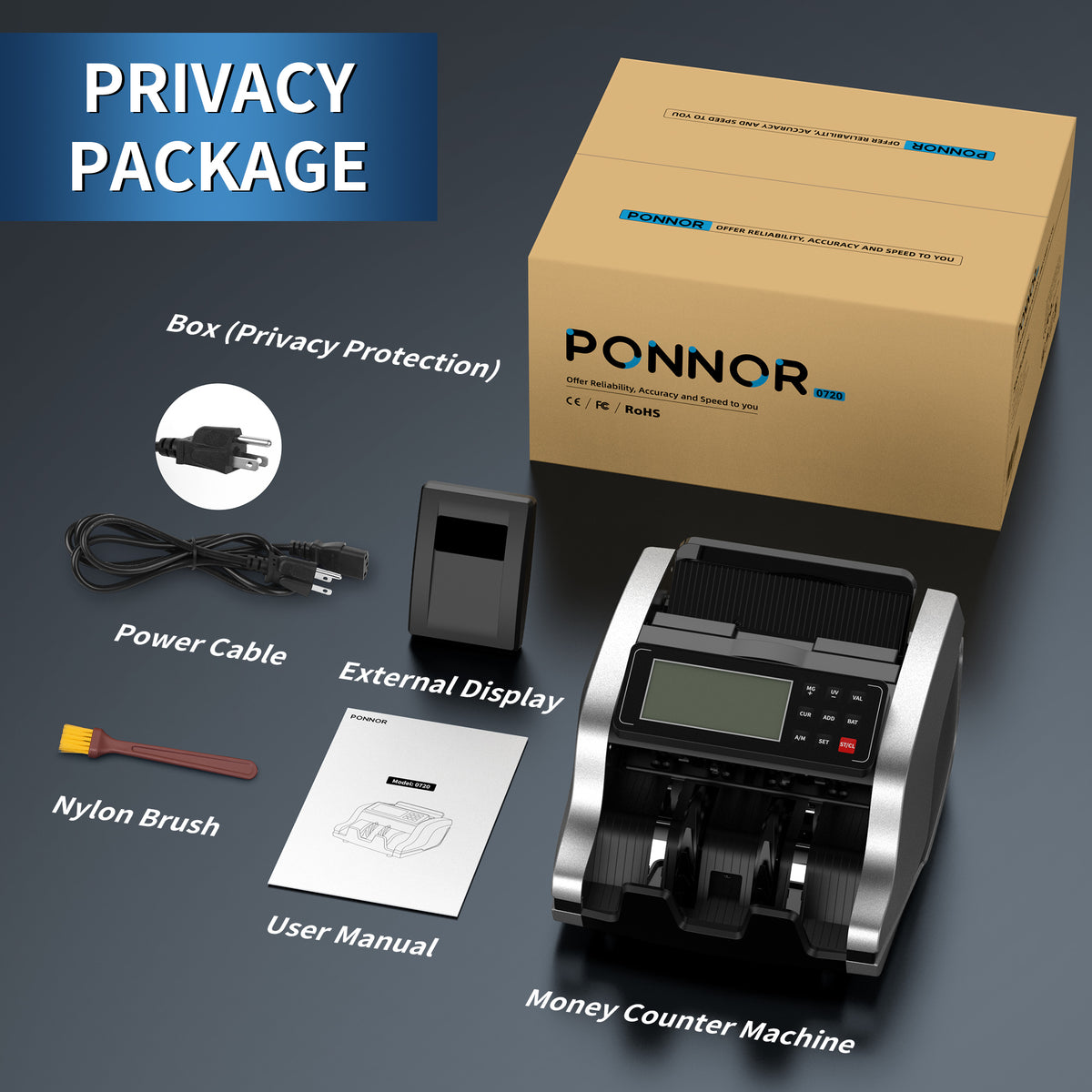 PONNOR 0720 Money Counter Machine