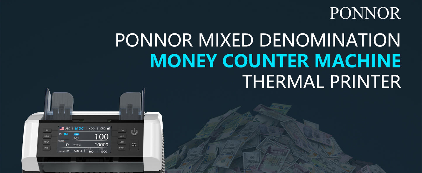 PONNOR AL929 Mixed Denomination Money Counter Machine
